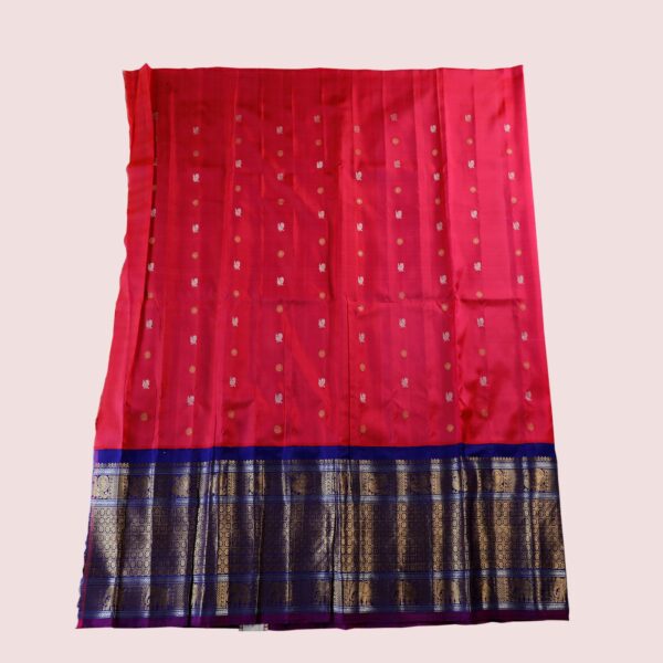 Pink and Blue Gadwal Lehenga for Kids
