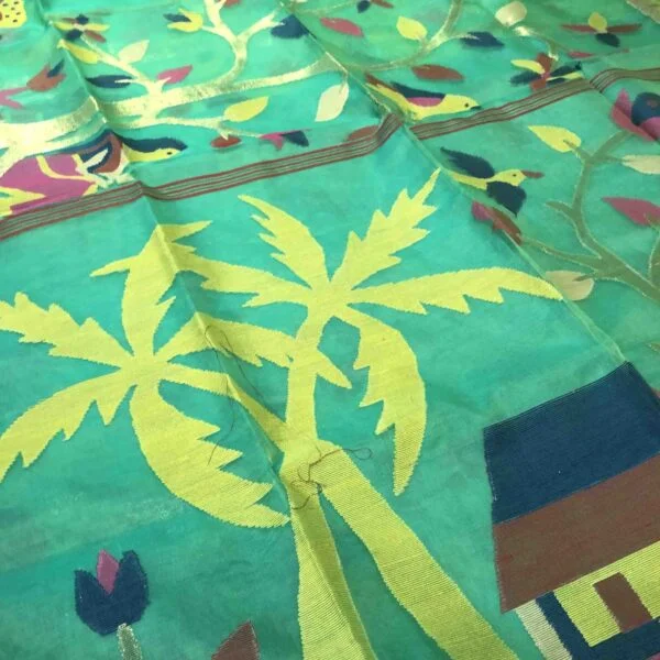 Green Color Chanderi Silk Saree