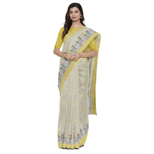 Light and Dark Yellow Color Zari Kota Saree