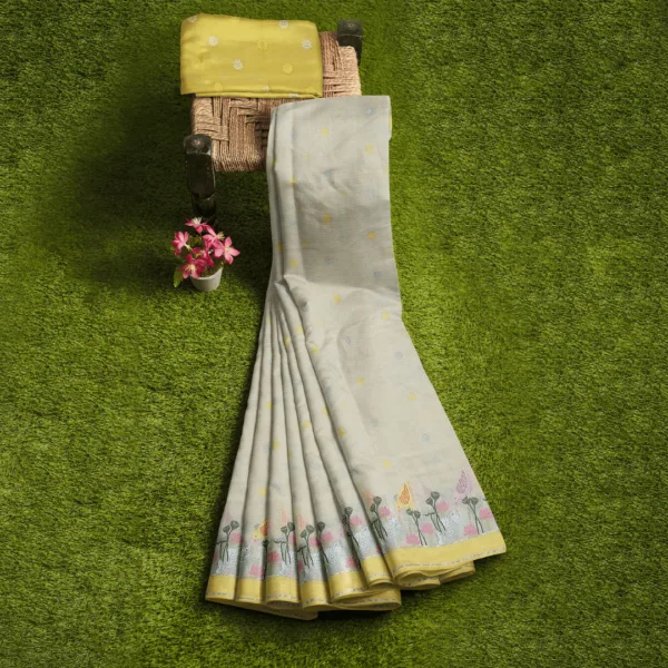 Light and Dark Yellow Color Zari Kota Saree