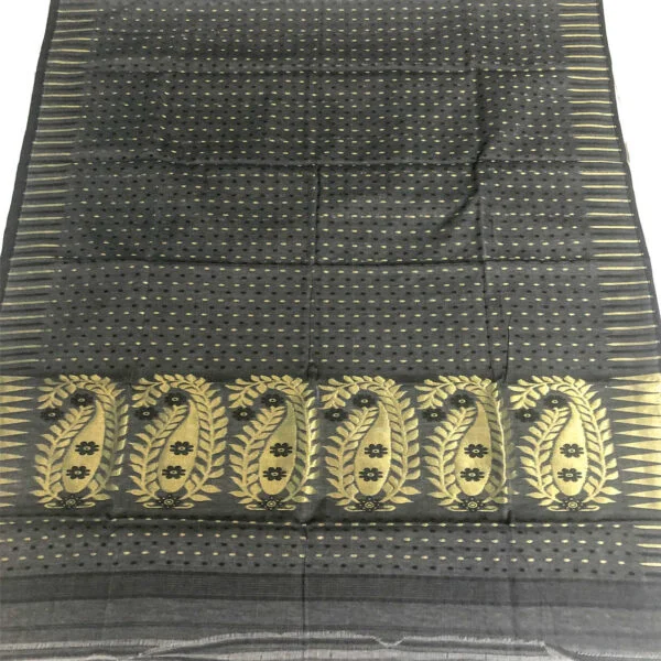 Grey Colour Mulmul Saree - Image 3