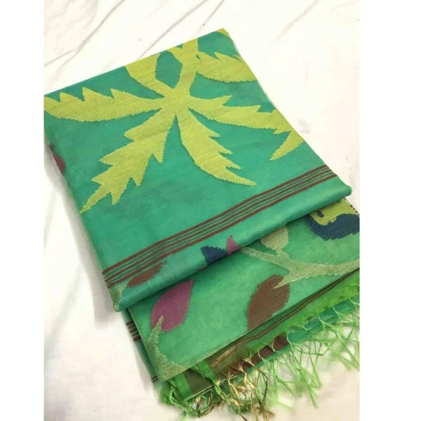 Green Colour Chanderi Silk Saree - Image 4