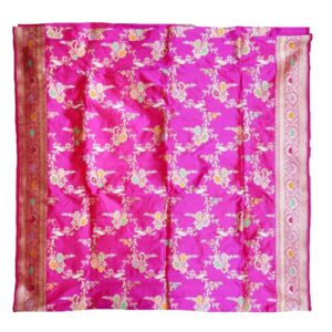 rose pink banarasi saree