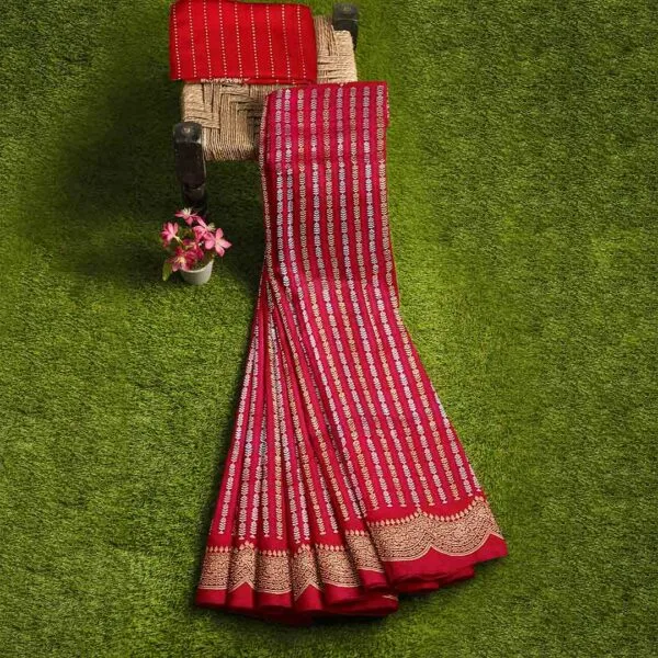 Red Banarasi Silk Saree