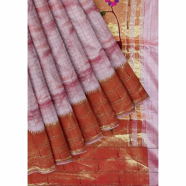 Onion Pink Color Paithani Silk Saree