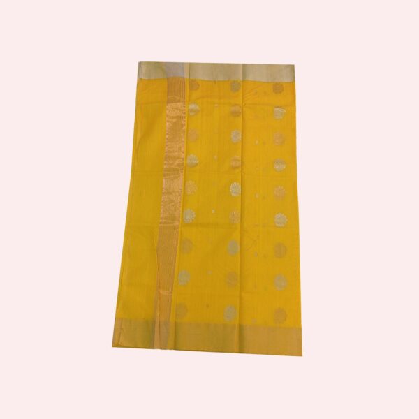 Yellow Color Chanderi Silk and Cotton Saree