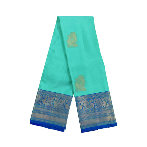 Aqua Color Kanjivaram Silk Saree