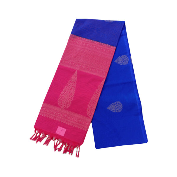 Blue And Pink Color Kanjivaram Silk Saree