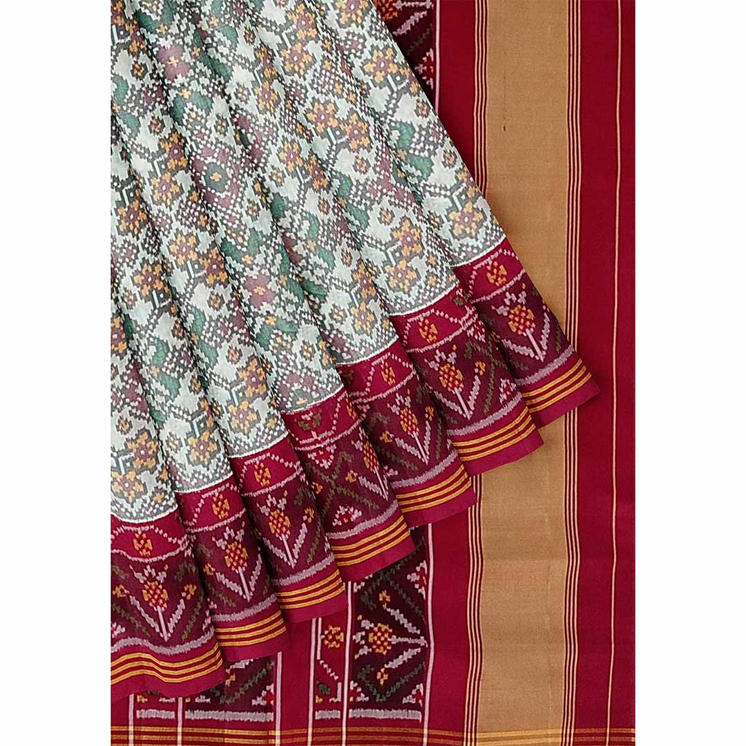 Order White Colour And Red Rajkot Patola Saree at Best Price
