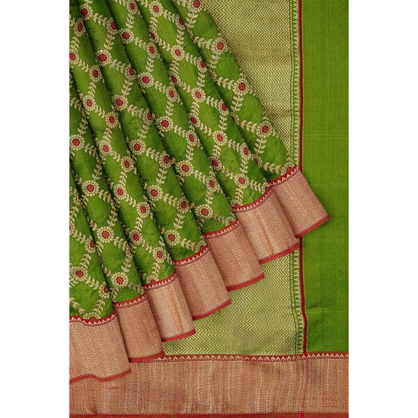 Green Color Chanderi Silk Saree