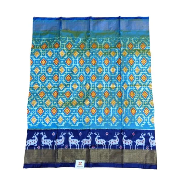 Blue Colour Single Ikkat Lehenga With Animal Motifs