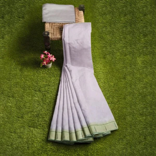 Light Pink Colour Single Muniya Paitini Cotton Saree With Parrot Design Pallu - Image 2