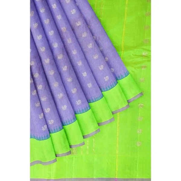 Lavender And Green Colour Gadwal Tissue Silk Saree