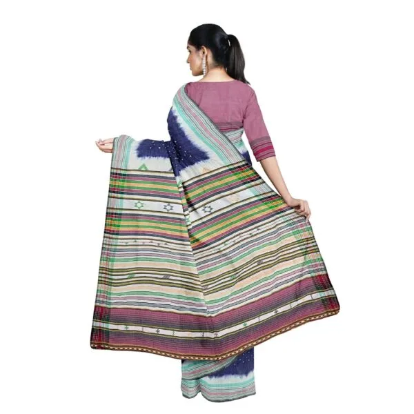 Blue Colour Bujodi Saree With Bandhini Design - Image 3
