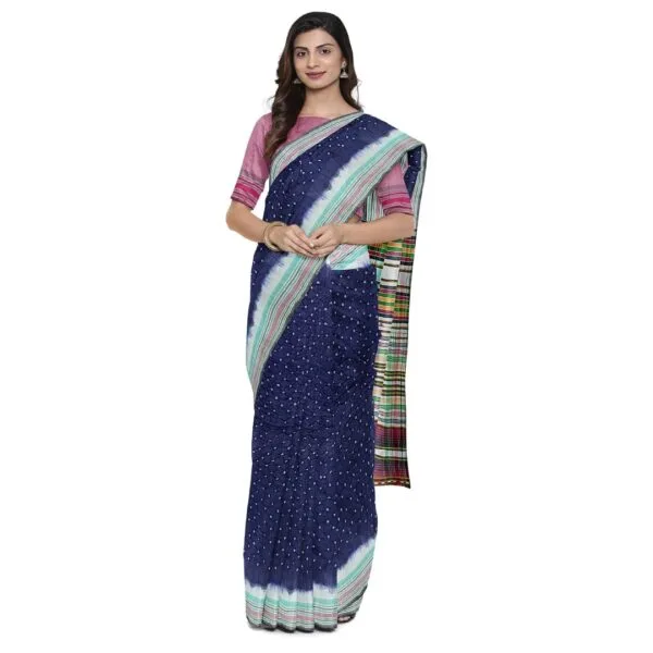 Blue Colour Bujodi Saree With Bandhini Design - Image 4