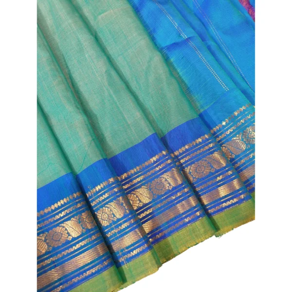 Green and blue colour gadwal sico saree