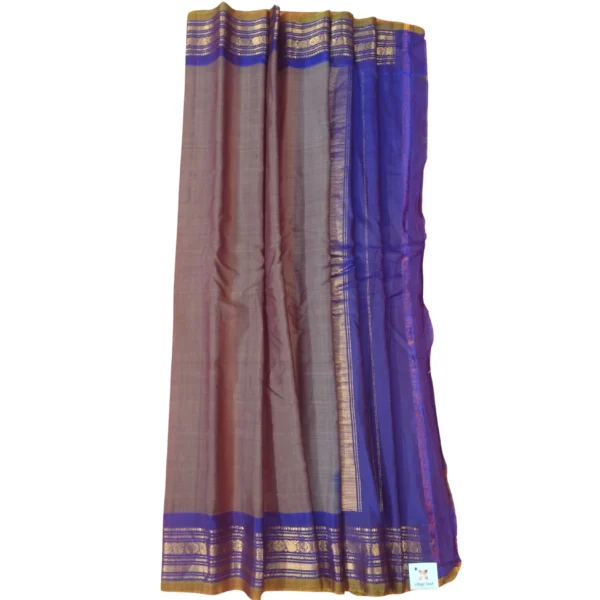 Hues of grey and blue colour gadwal sico saree - Image 4