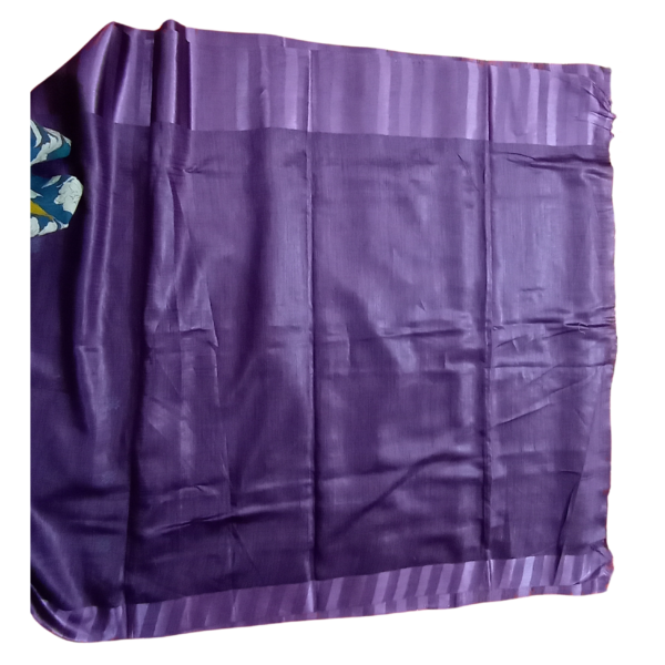Purple colour tussar silk saree with beautiful cow design - Image 5