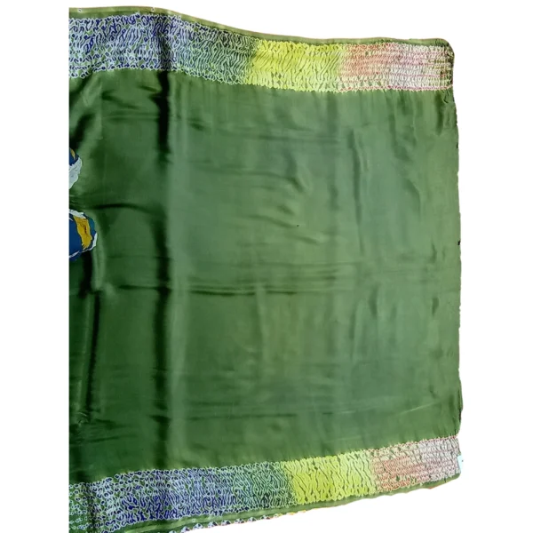 Green colour Bandhini gajji silk saree - Image 5