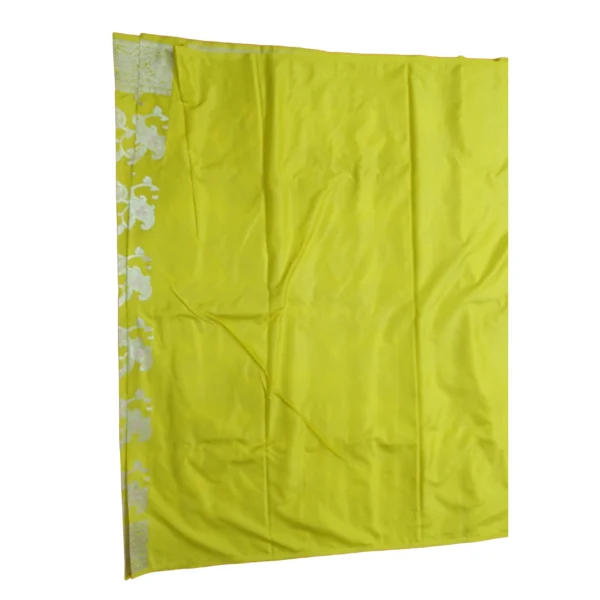 Chrome yellow colour banarasi silk saree - Image 5