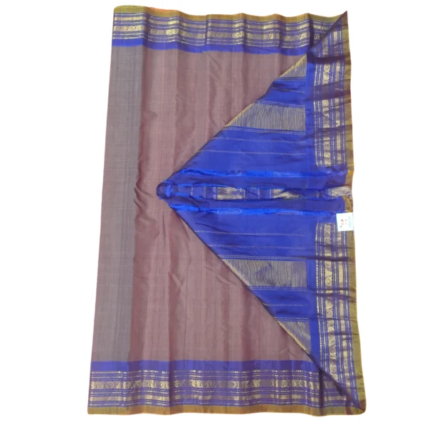 Hues of grey and blue colour gadwal sico saree - Image 2