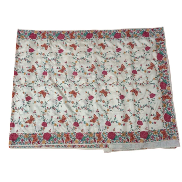 Off white colour tussar silk saree with beautiful machine embroidery - Image 3