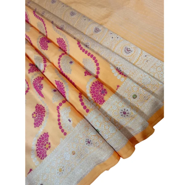 Orange colour banarasi silk saree