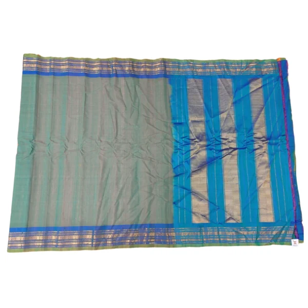 Green and blue colour gadwal sico saree - Image 3
