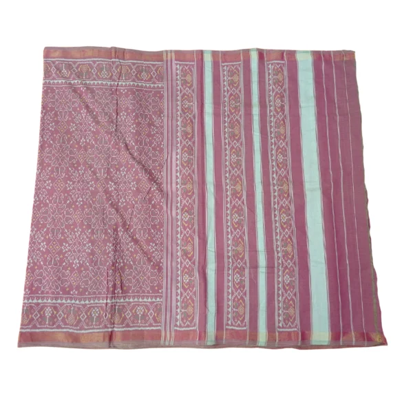 Onion pink colour patola cotton saree - Image 5