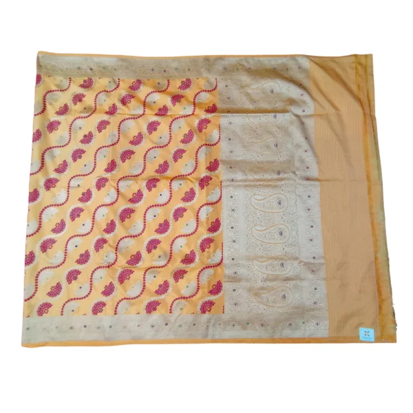 Orange colour banarasi silk saree - Image 3