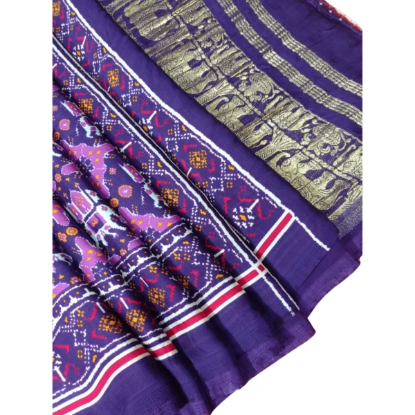 Purple colour gajji Pichwai silk saree with beautiful elephant motifs