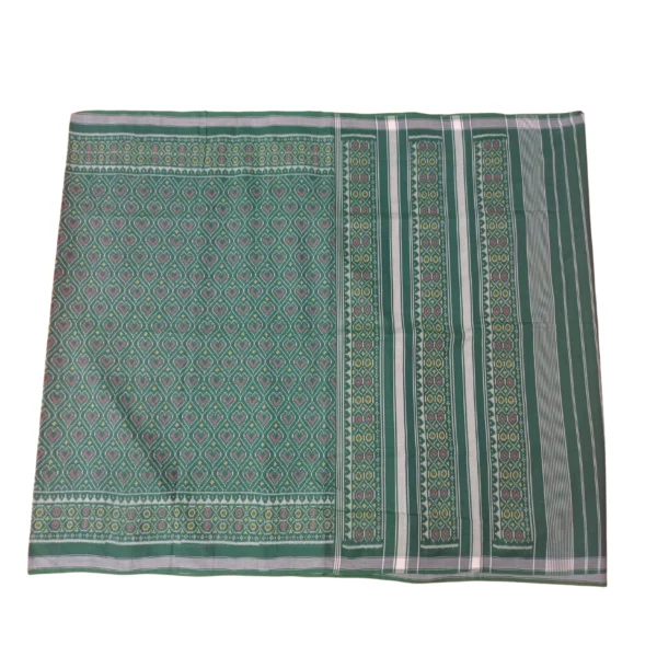 Green colour patola cotton saree - Image 3