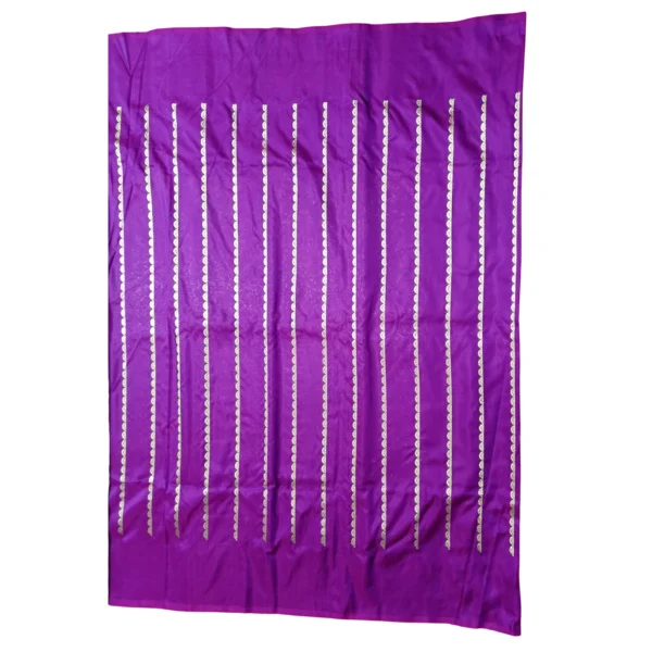Purple colour Banarasi silk saree with beautiful scallop border - Image 5