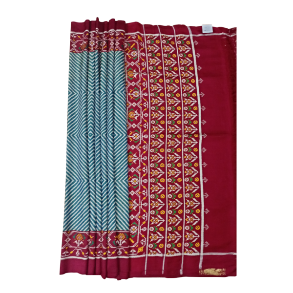 Blue and red colour Patan patola saree - Image 2