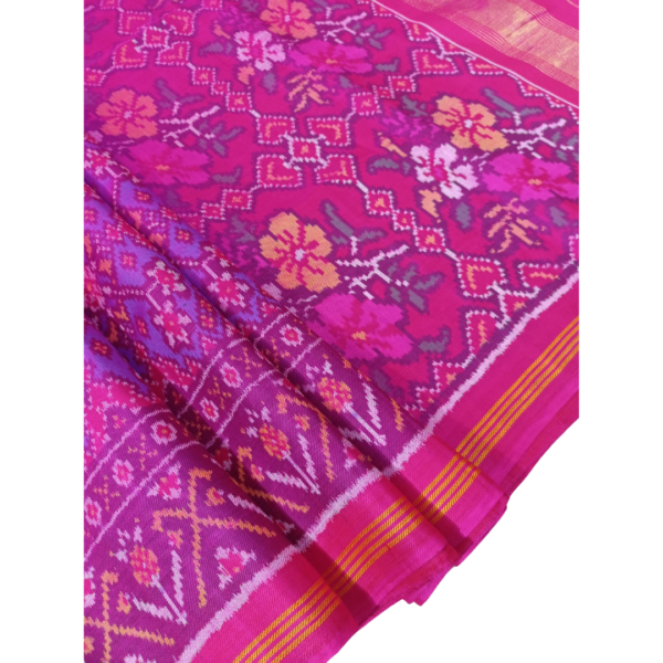 Purple and pink colour colour rajkot patola saree