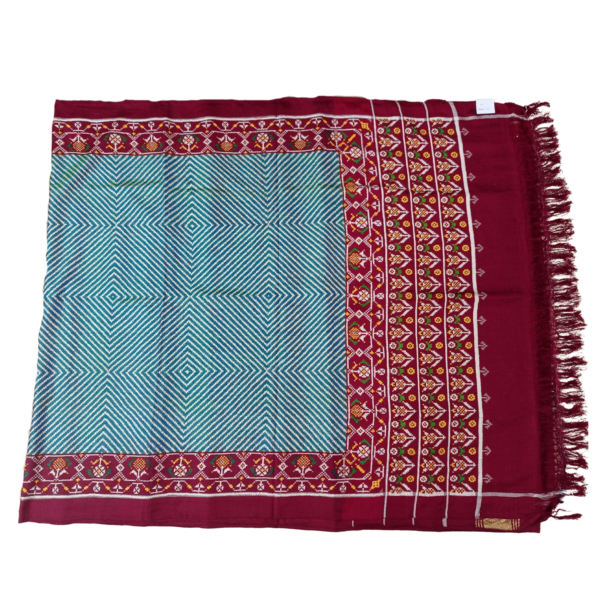 Blue and red colour Patan patola saree - Image 3
