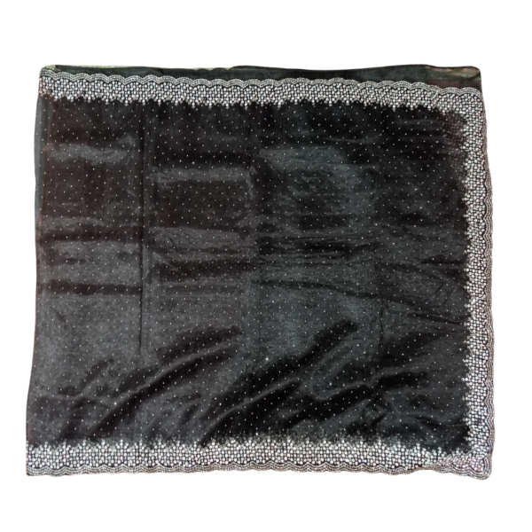 Black colour organza saree with beautiful stone work design - Image 3