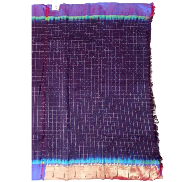Purple and reddish gold colour single muniya Bandhini paithani silk saree - Image 3