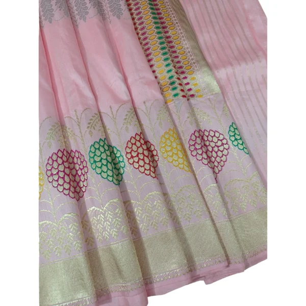 Pink colour banarasi silk saree