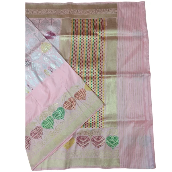 Pink colour banarasi silk saree - Image 2