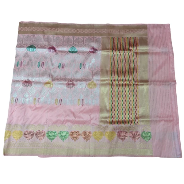 Pink colour banarasi silk saree - Image 3