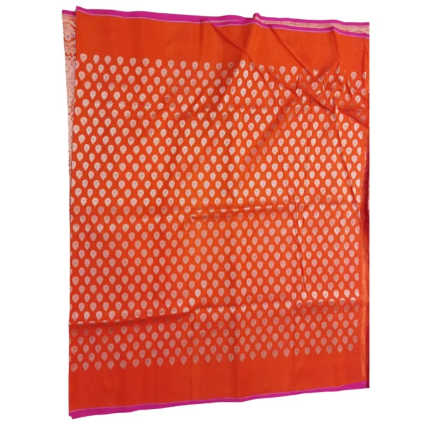 Orange colour banarasi silk saree - Image 5