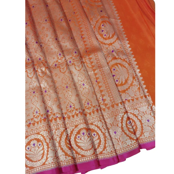 Orange colour banarasi silk saree