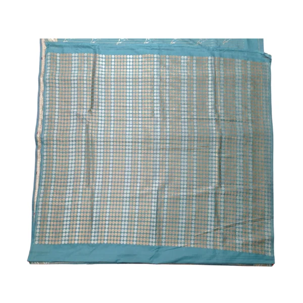 Blue colour banarasi silk saree with beautiful bird design - Image 5