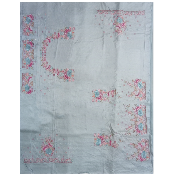 Blue colour embroidery worked saree - Image 5