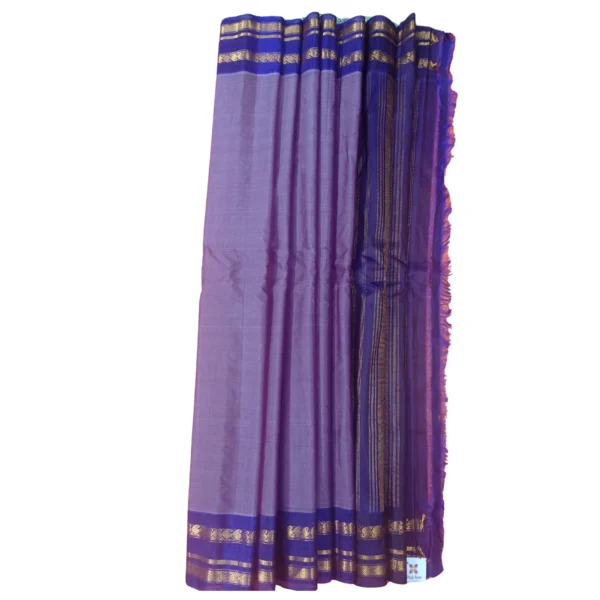 Lavender colour gadwal sico silk saree - Image 4