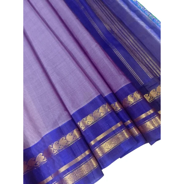 Lavender colour gadwal sico silk saree