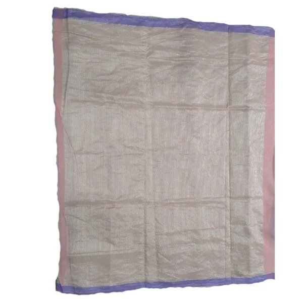 Pink colour Khadhi cotton jamdhani saree with beautiful floral design - Image 4