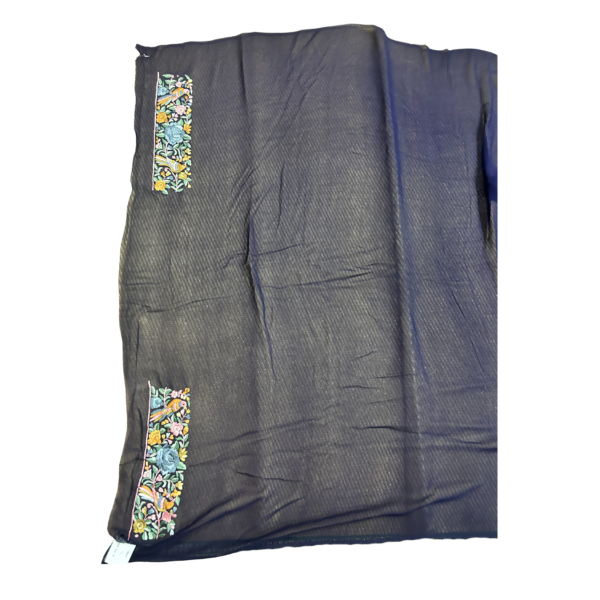 Dark blue colour Parsi gara hand embroidered saree with beautiful floral design - Image 4