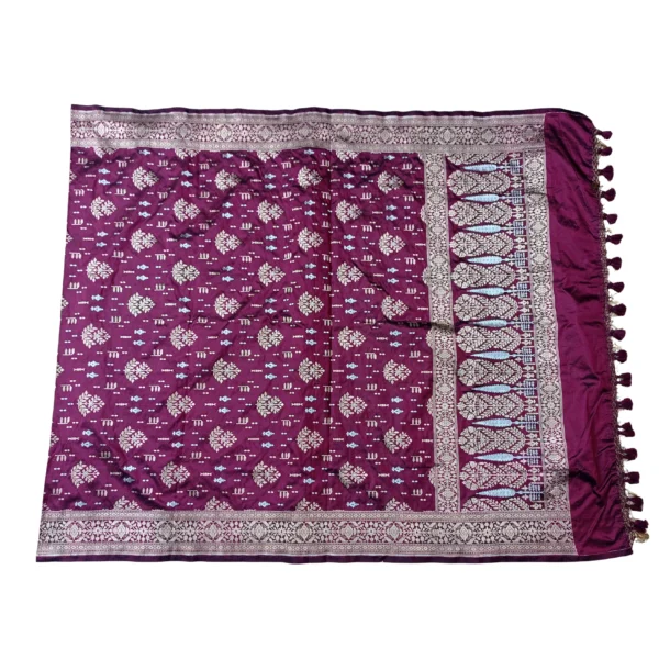 Coffee brown colour banarasi dupatta with beautiful floral design
